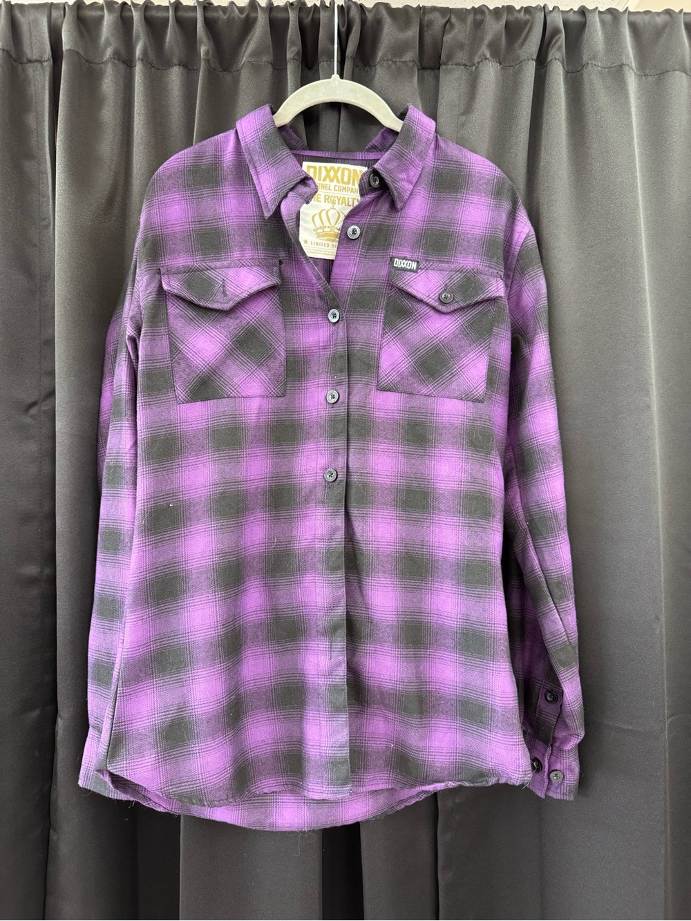 DIXXON Purple & Black Plaid Button-Down Shirt